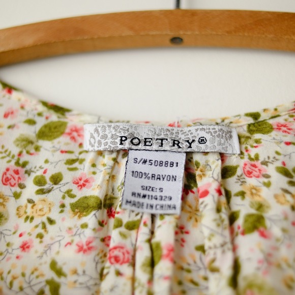 Floral Sleeveless Peplum Top Womens S Ruffle Cottagecore Fairycore Romantic Boho - Picture 2 of 7